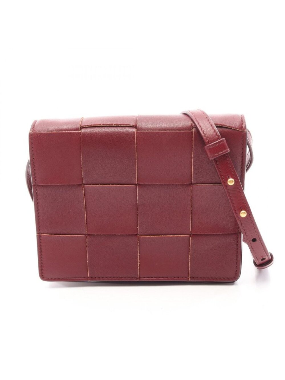 Bottega Veneta Shoulder Bag Maxi Intrecciato Cassette Mini Bordeaux Leather